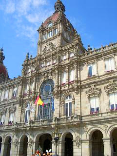 The Municipal palace in Maria Pita plaza